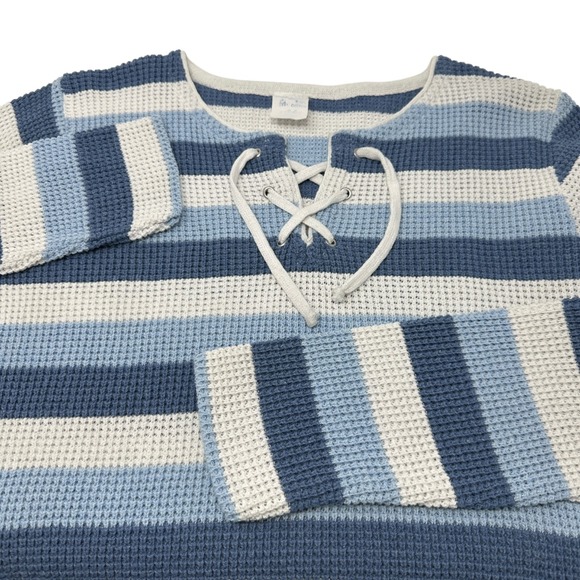 OLYMPIC GRIGOROPOULOS Gregory Vintage Cotton Blue White Waffle Knit Size Medium - Picture 4 of 9